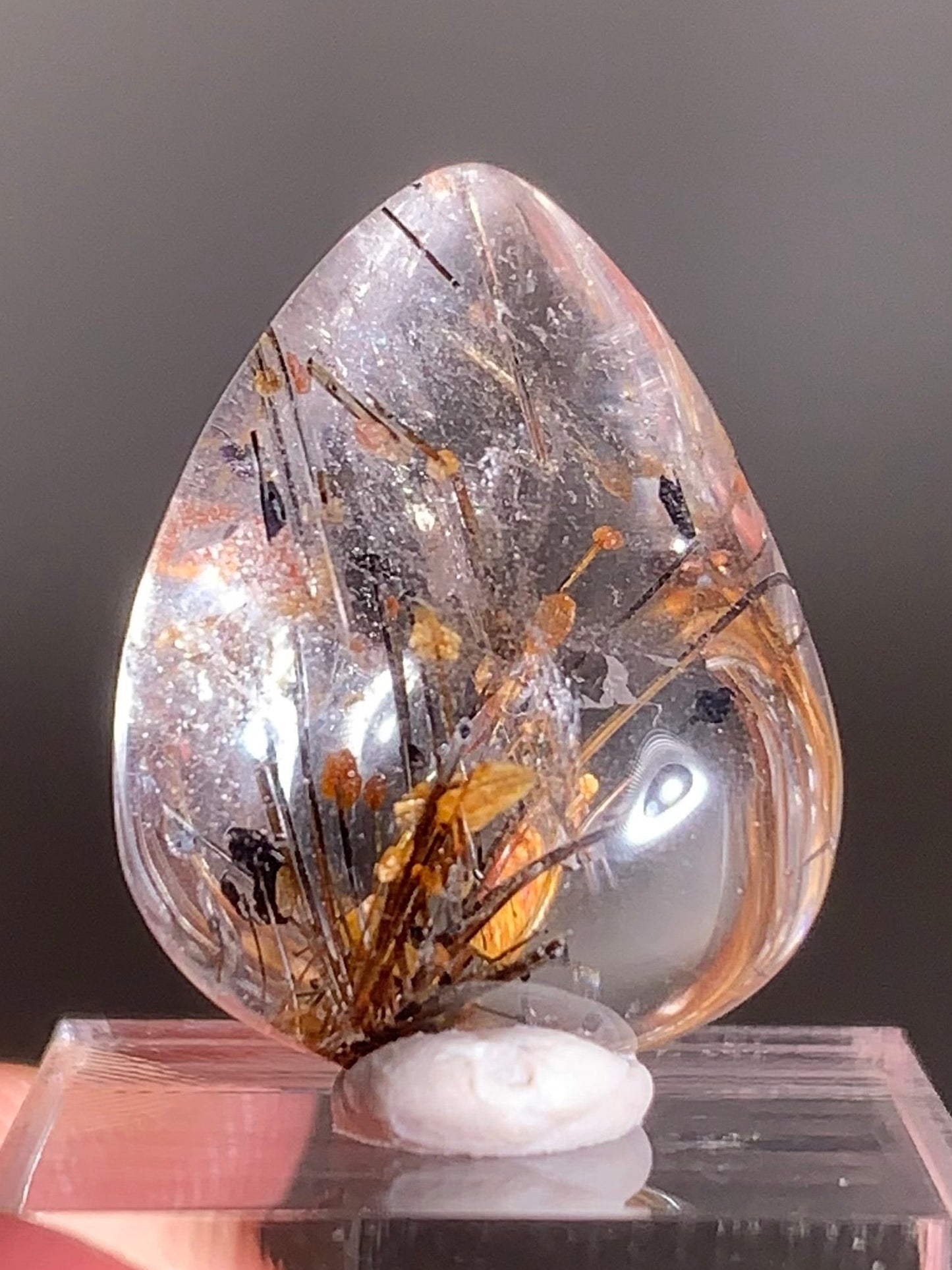 Gold Rutile with Shiny Hematite & Mica Quartz Polished Freeform From Brazil