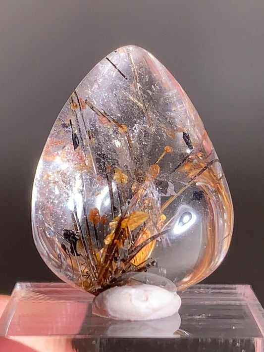 Gold Rutile with Shiny Hematite & Mica Quartz Polished Freeform From Brazil