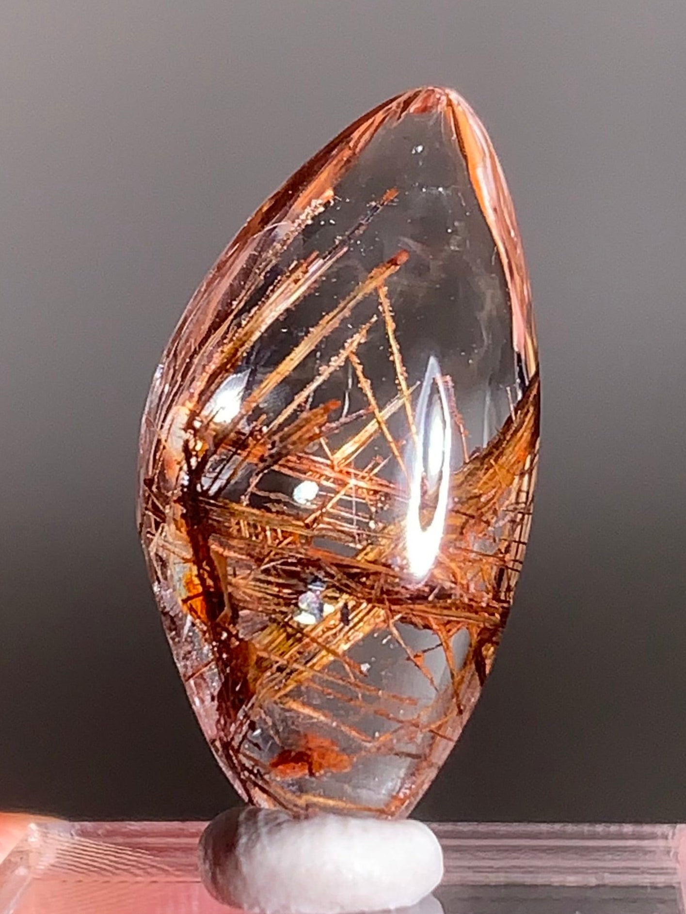 Rare Lattice Gold Rutile with Shiny Hematite & Mica & Garden Quartz Polished Freeform From Brazil