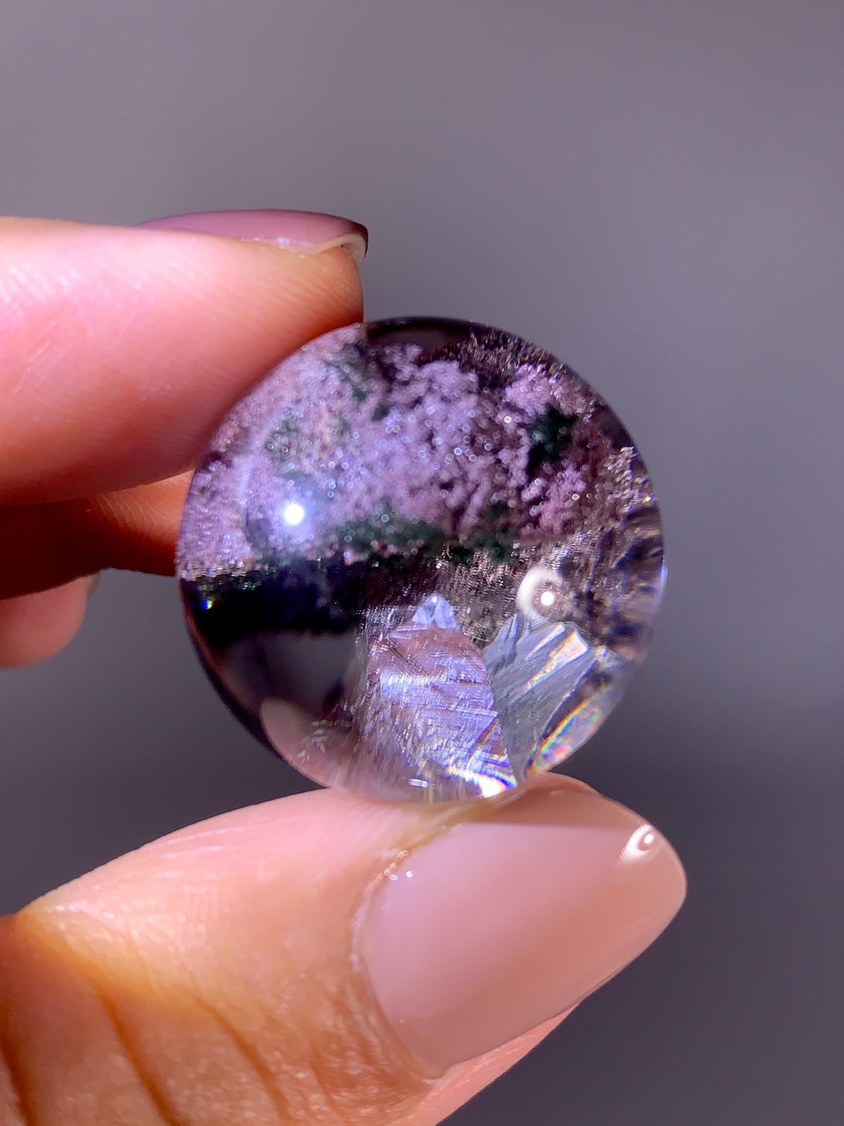 Collector’s Grade Sparkling Pink & Green Garden Quartz with Quartz-in-Quartz Sphere | Brazil