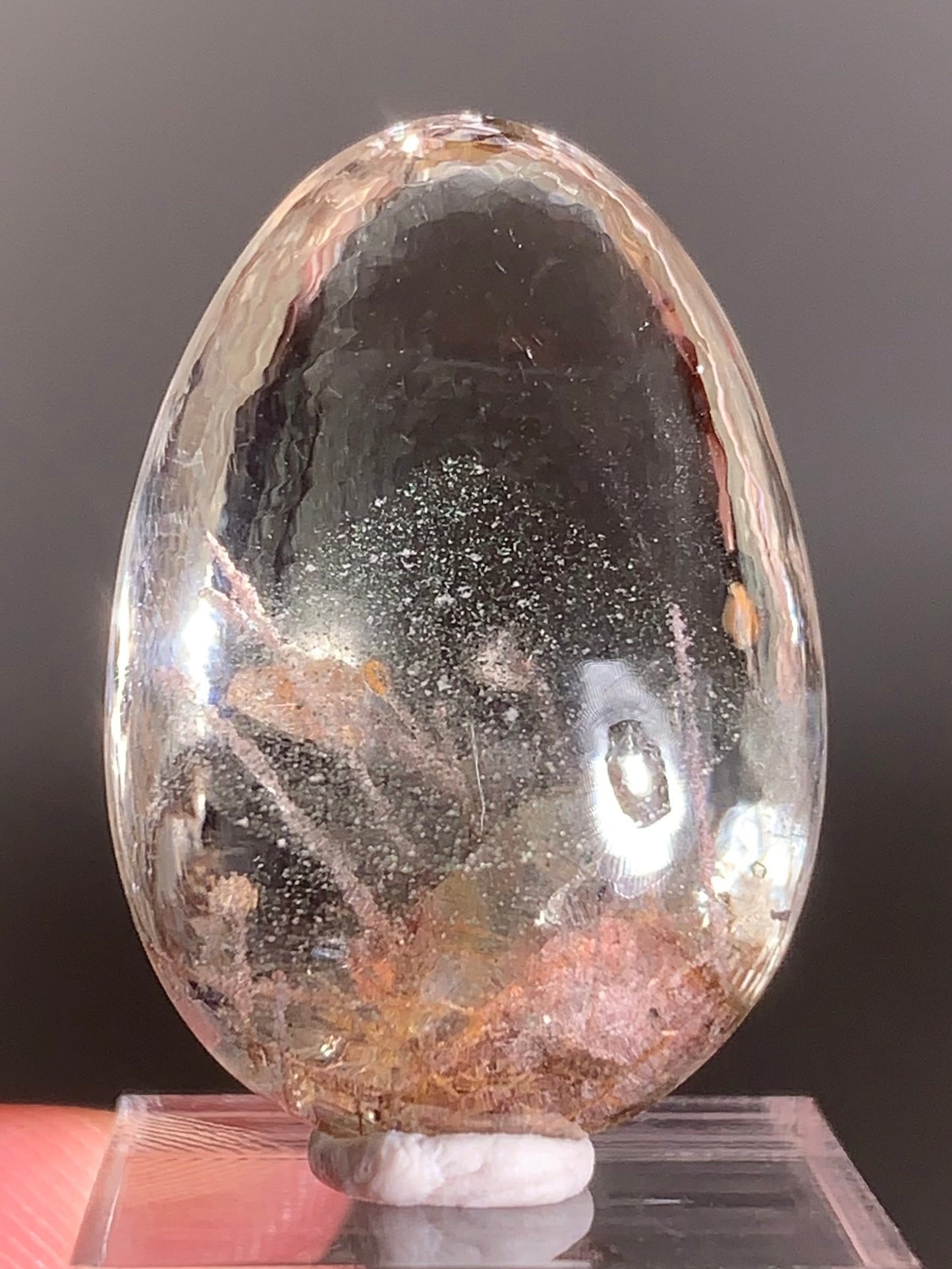 Rare Silver Rutile with Shiny Hematite, Mica, Garden, Green Phantom and Manifestation Quartz — Polished Piece from Brazil