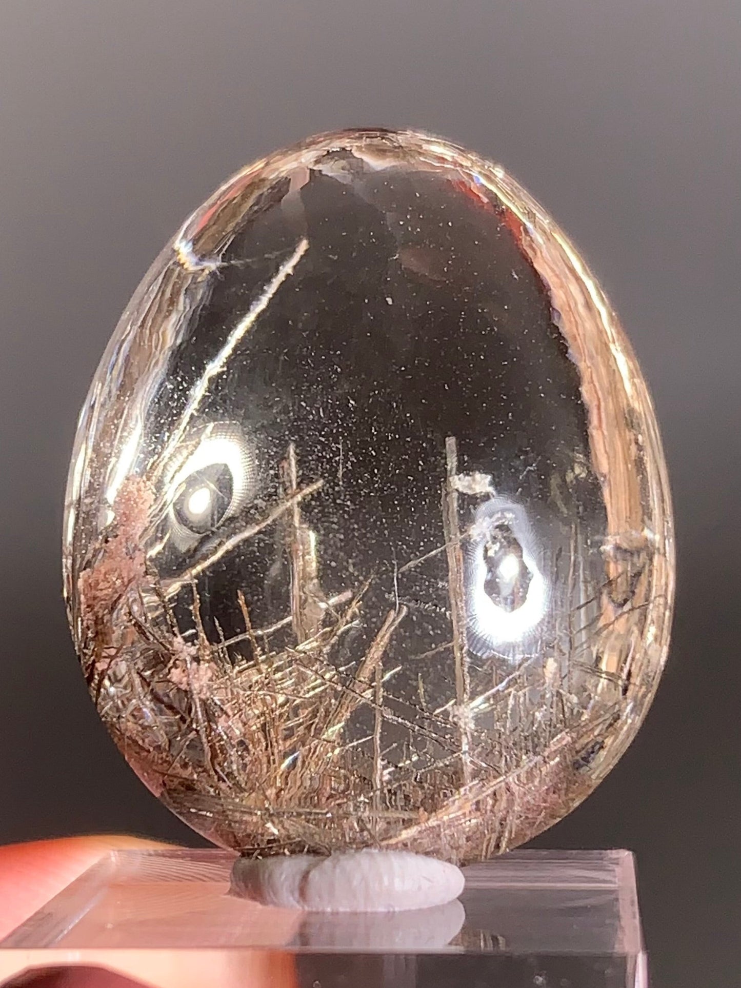 Rare Lattice Silver Rutile with Shiny Hematite, Mica & Garden in Citrine Quartz — Polished Piece from Brazil