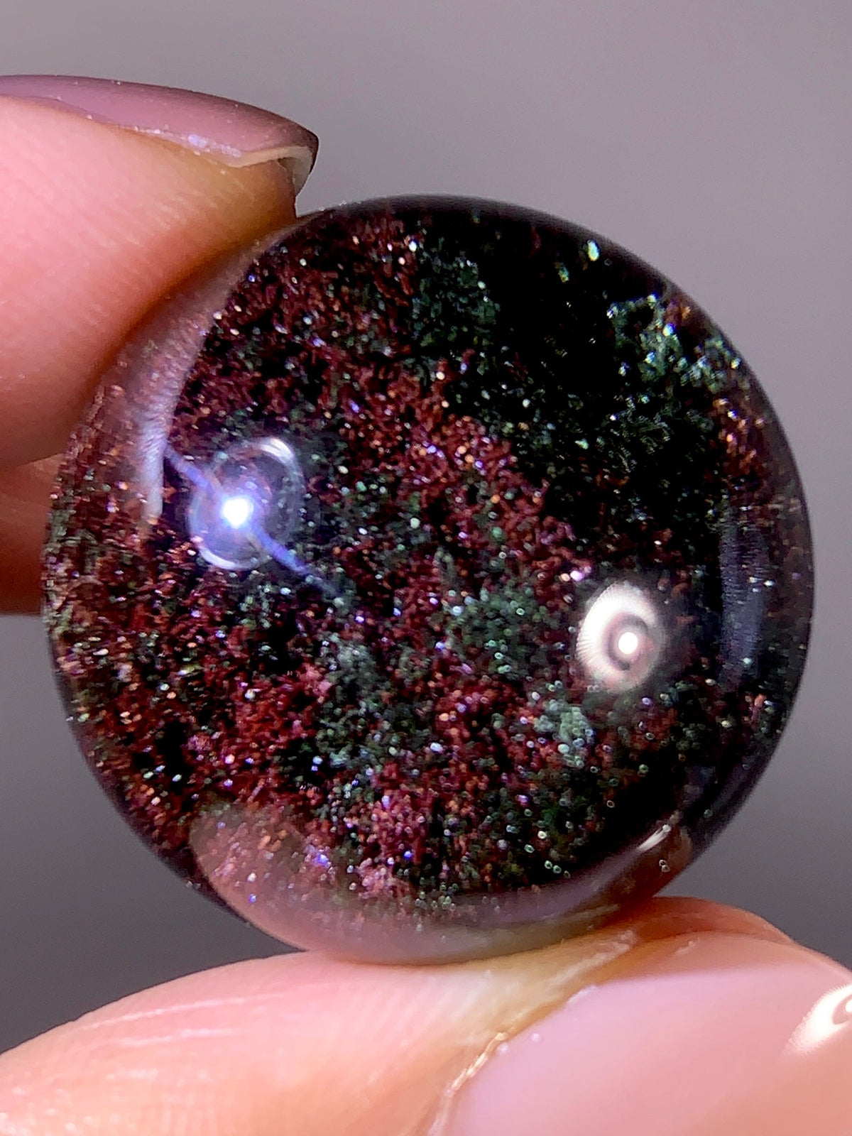 Collector’s Grade Sparkling Wine Red & Green Garden Quartz Sphere | Brazil