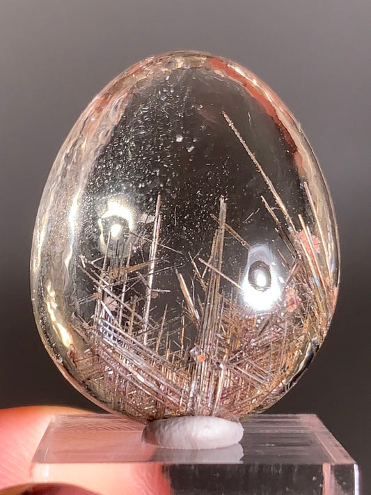 Rare Lattice Silver Rutile with Shiny Hematite, Mica & Garden in Citrine Quartz — Polished Piece from Brazil