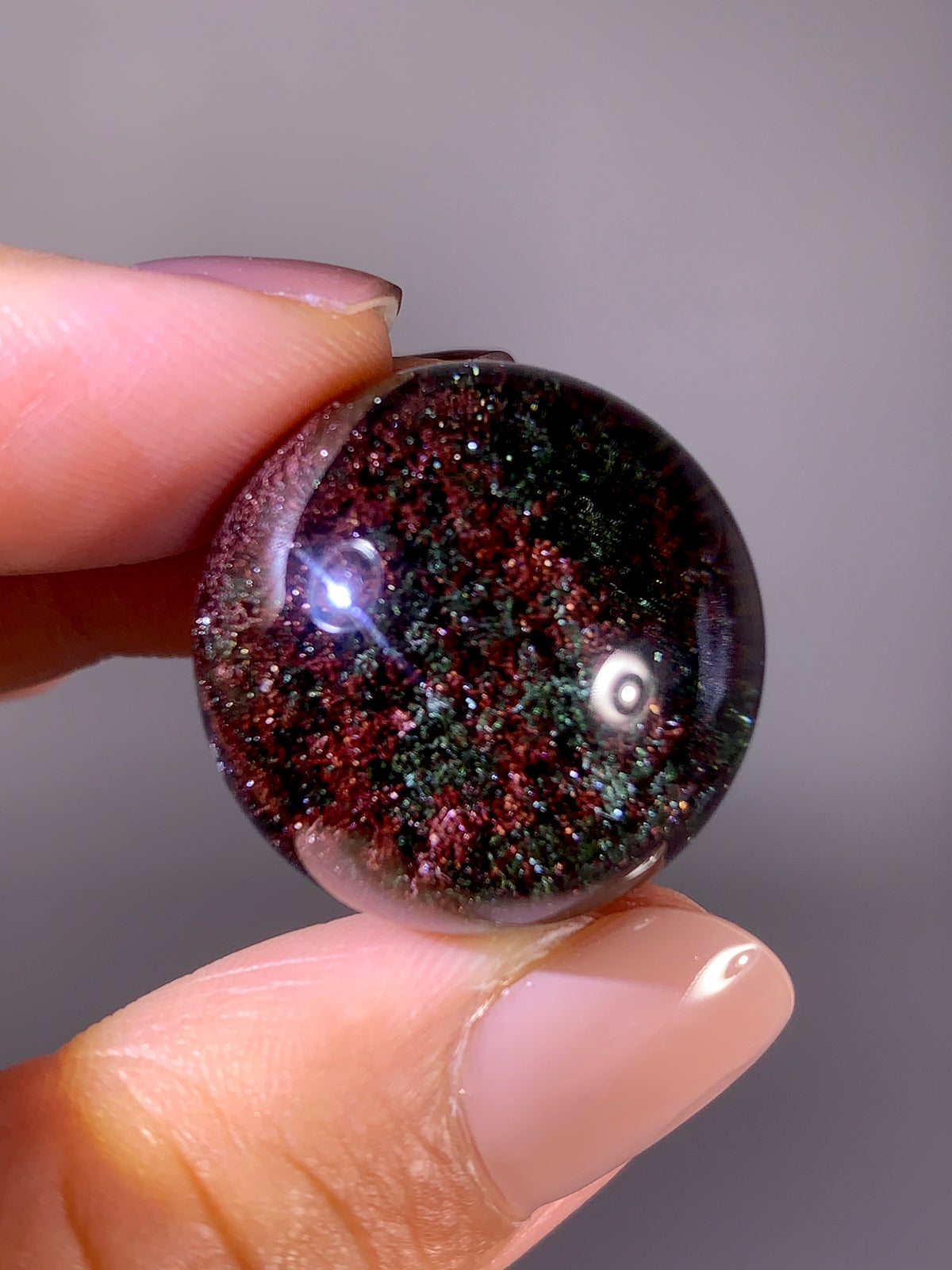 Collector’s Grade Sparkling Wine Red & Green Garden Quartz Sphere | Brazil