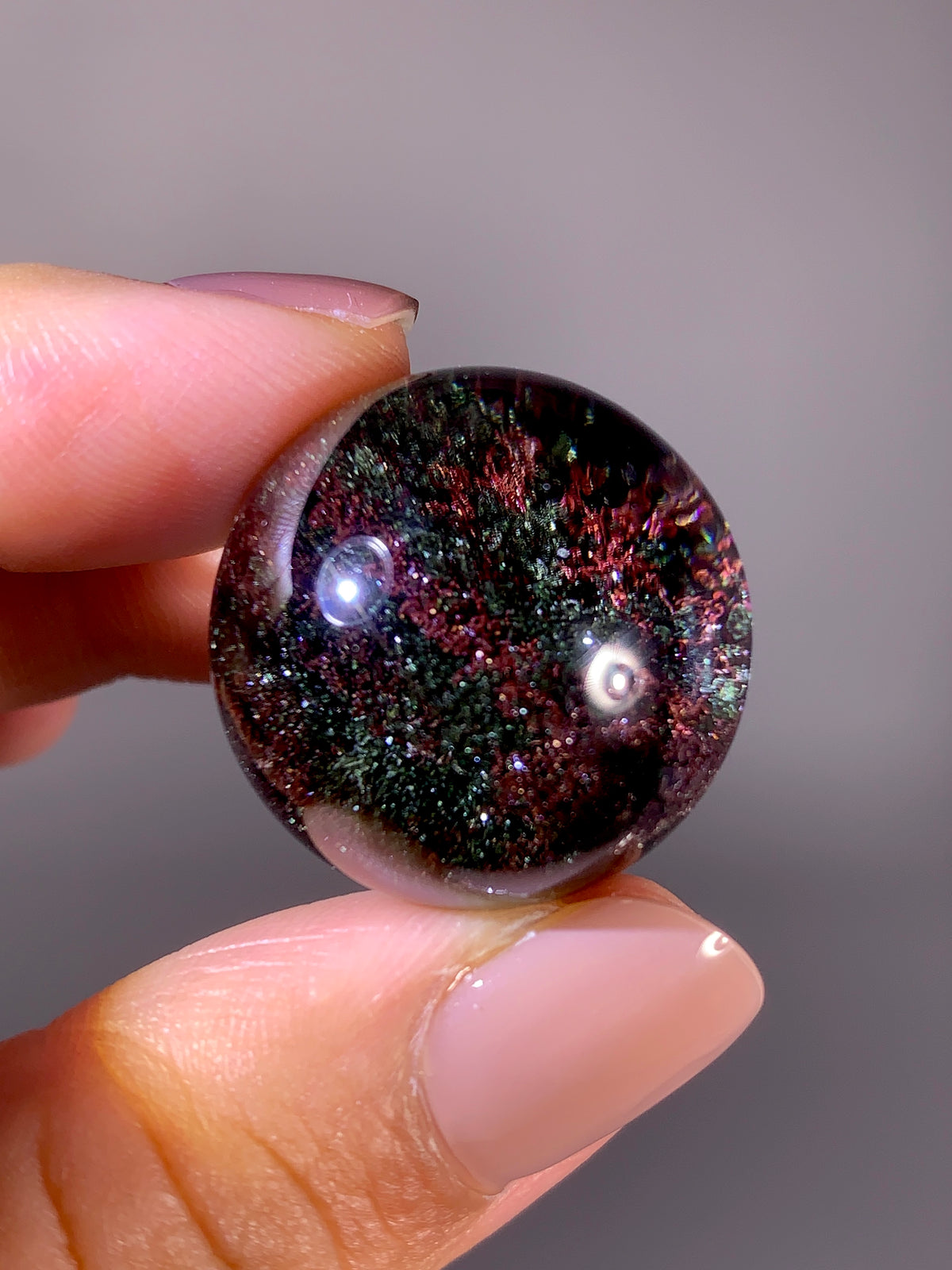 Collector’s Grade Sparkling Wine Red & Green Garden Quartz Sphere | Brazil