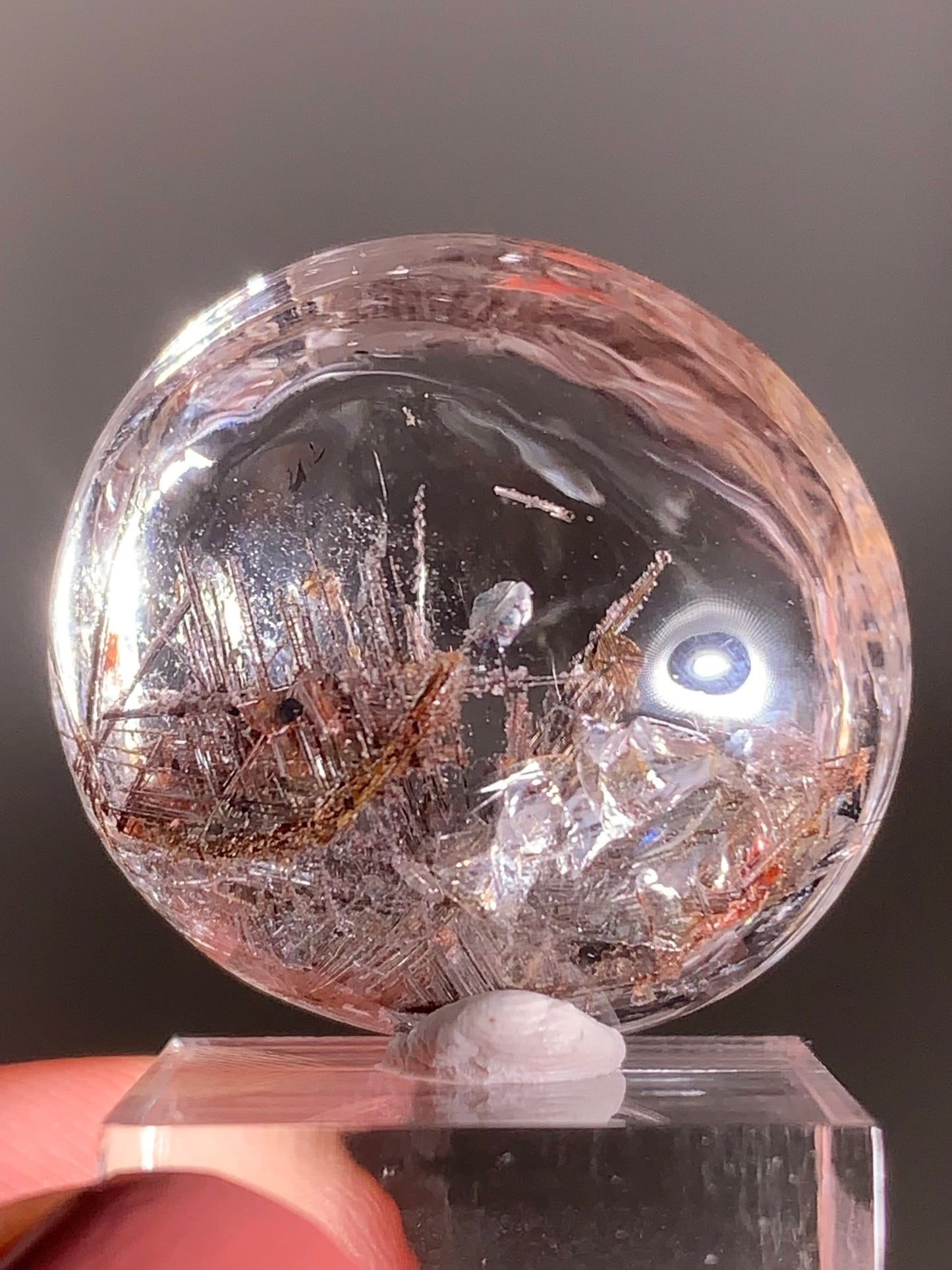 Rare Lattice Silver Rutile with Shiny Hematite, Mica & Pink Garden Quartz — Polished Piece from Brazil