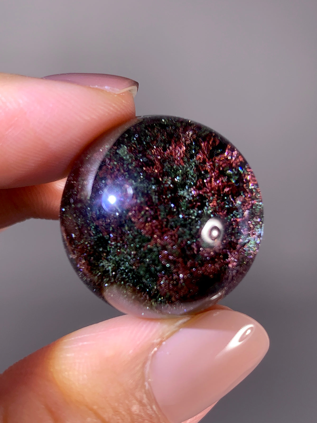 Collector’s Grade Sparkling Wine Red & Green Garden Quartz Sphere | Brazil