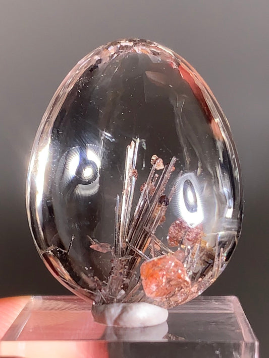 Rare Silver Rutile with Shiny Hematite, Mica & Garden Quartz — Polished Piece from Brazil