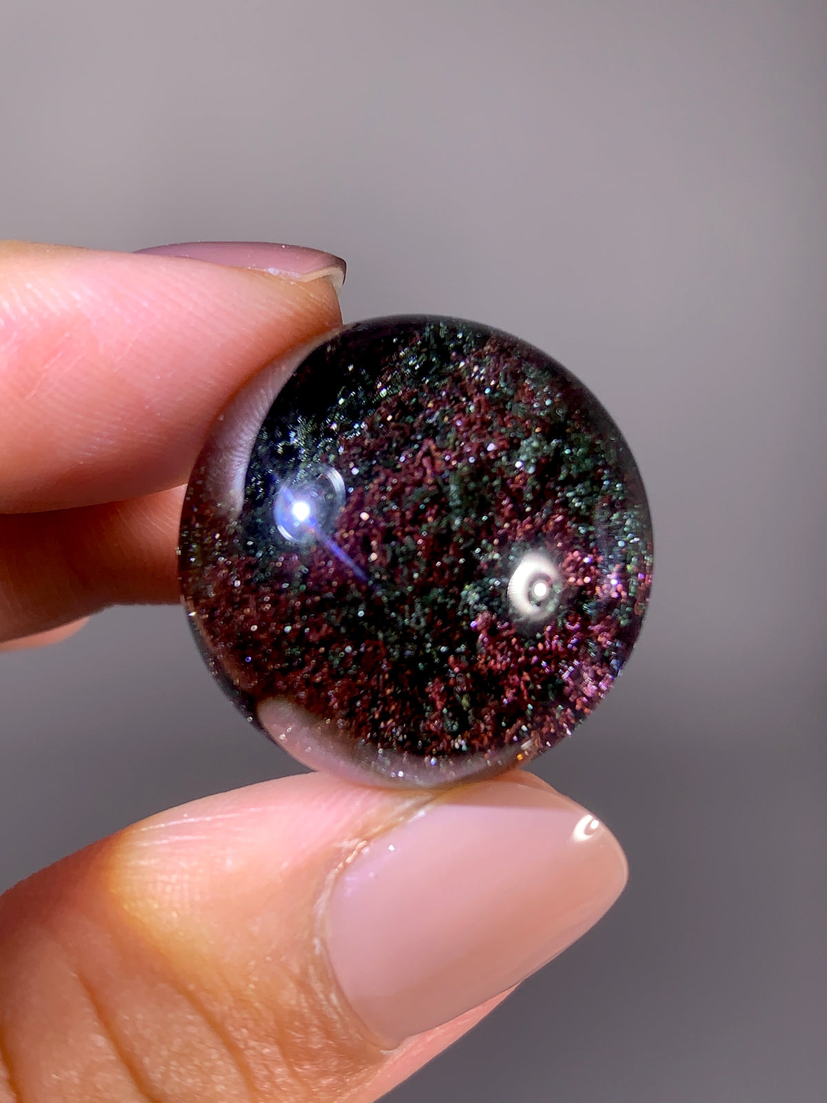 Collector’s Grade Sparkling Wine Red & Green Garden Quartz Sphere | Brazil