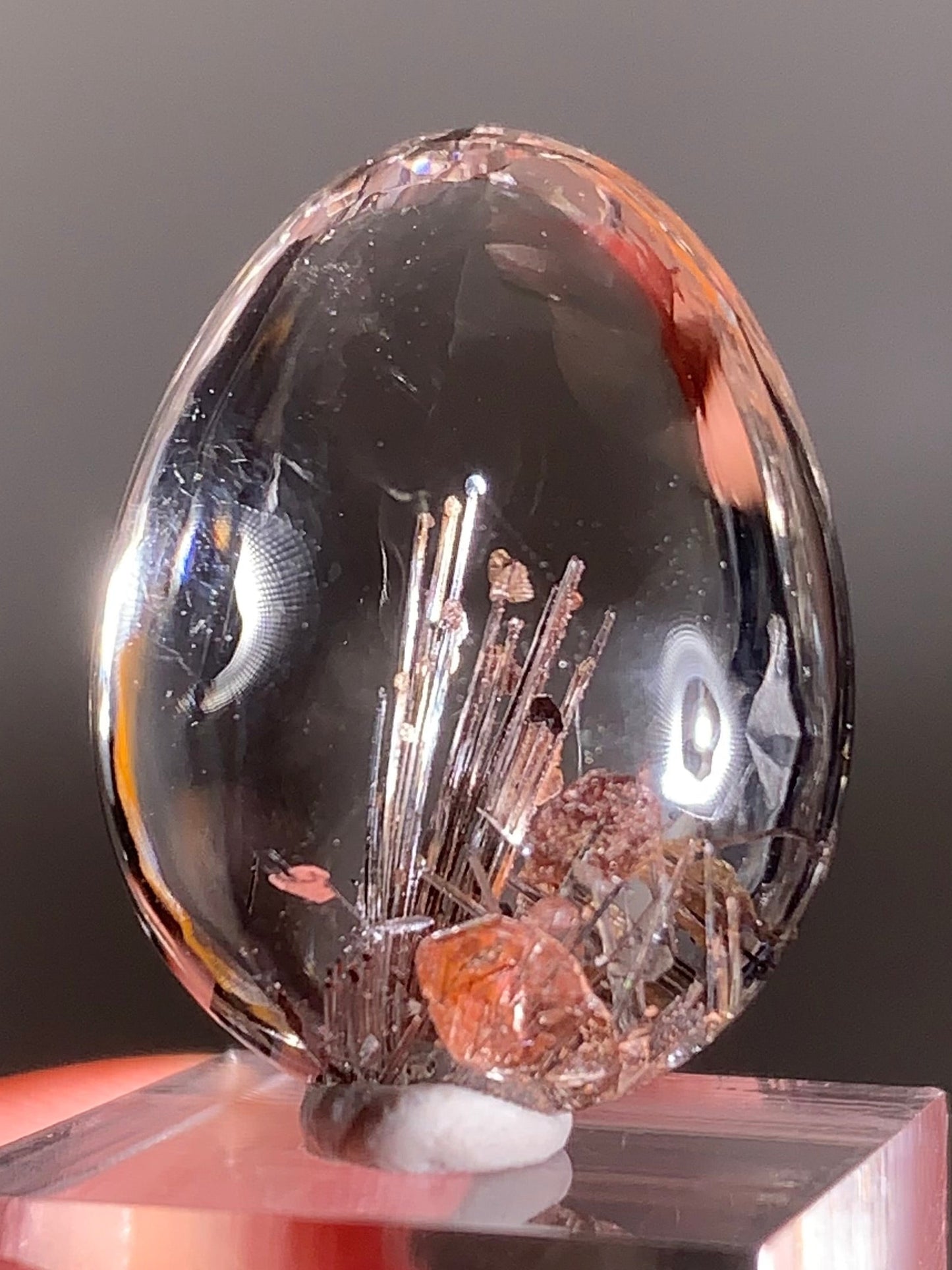 Rare Silver Rutile with Shiny Hematite, Mica & Garden Quartz — Polished Piece from Brazil