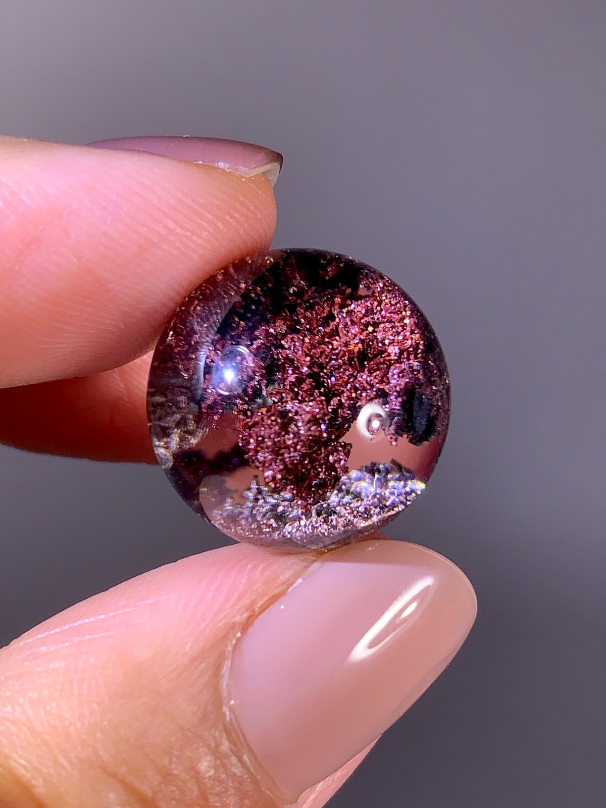 Collector’s Grade Sparkling Dark Mauve & Pink Garden Quartz Sphere | Brazil
