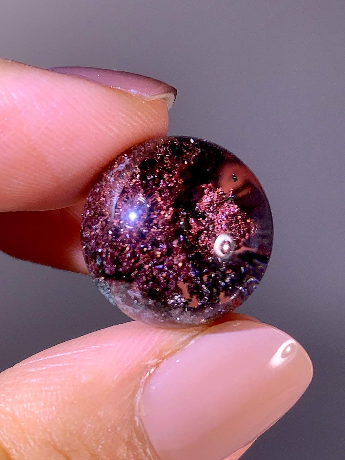 Collector’s Grade Sparkling Dark Mauve & Pink Garden Quartz Sphere | Brazil