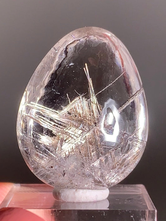 Rare Lattice Silver Rutile with Shiny Hematite, Mica & Garden Quartz — Polished Piece from Brazil