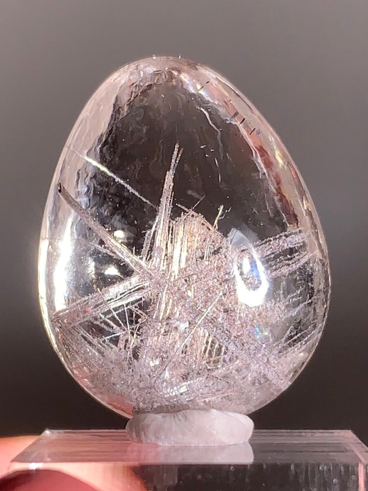 Rare Lattice Silver Rutile with Shiny Hematite, Mica & Garden Quartz — Polished Piece from Brazil