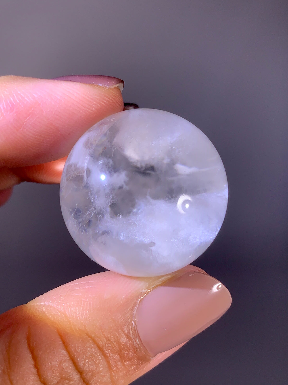Collector’s Grade Shiny Pure White Amphibole Quartz Sphere | Brazil