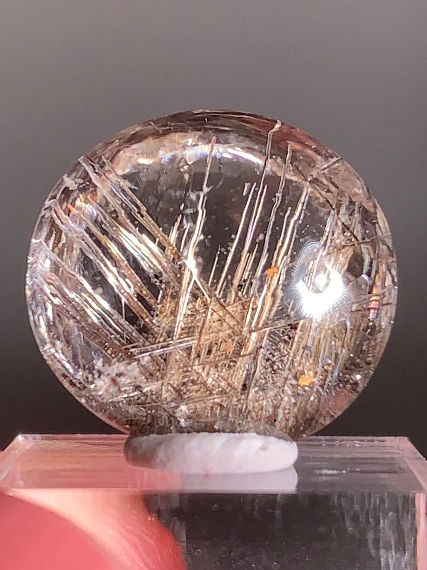 Rare Lattice Silver Rutile with Shiny Hematite, Mica & Garden Quartz — Polished Piece from Brazil
