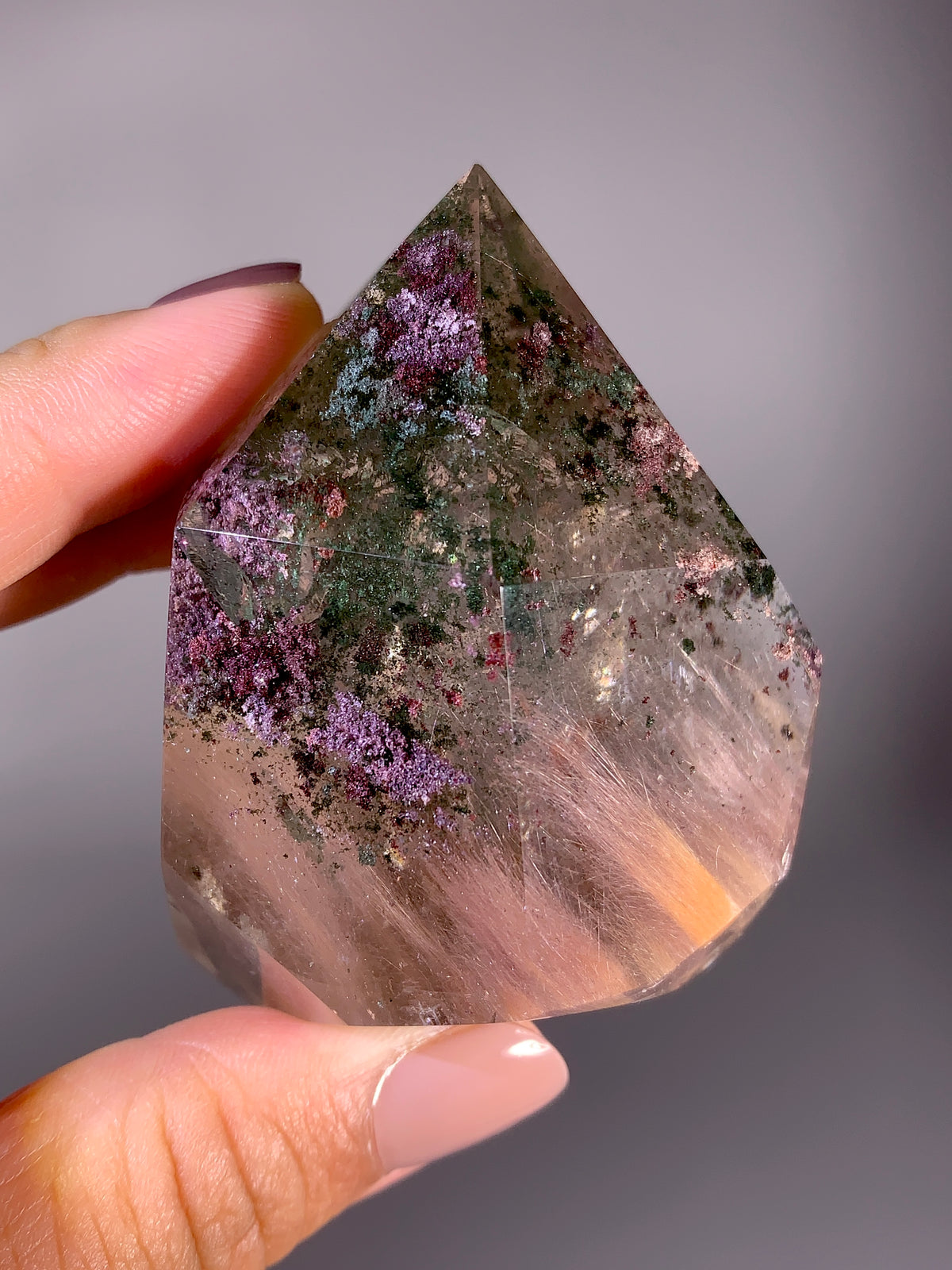 Collector’s Grade Large Sparkling Four-Season Garden Quartz & Pink Amphibole Quartz Tower | Brazil