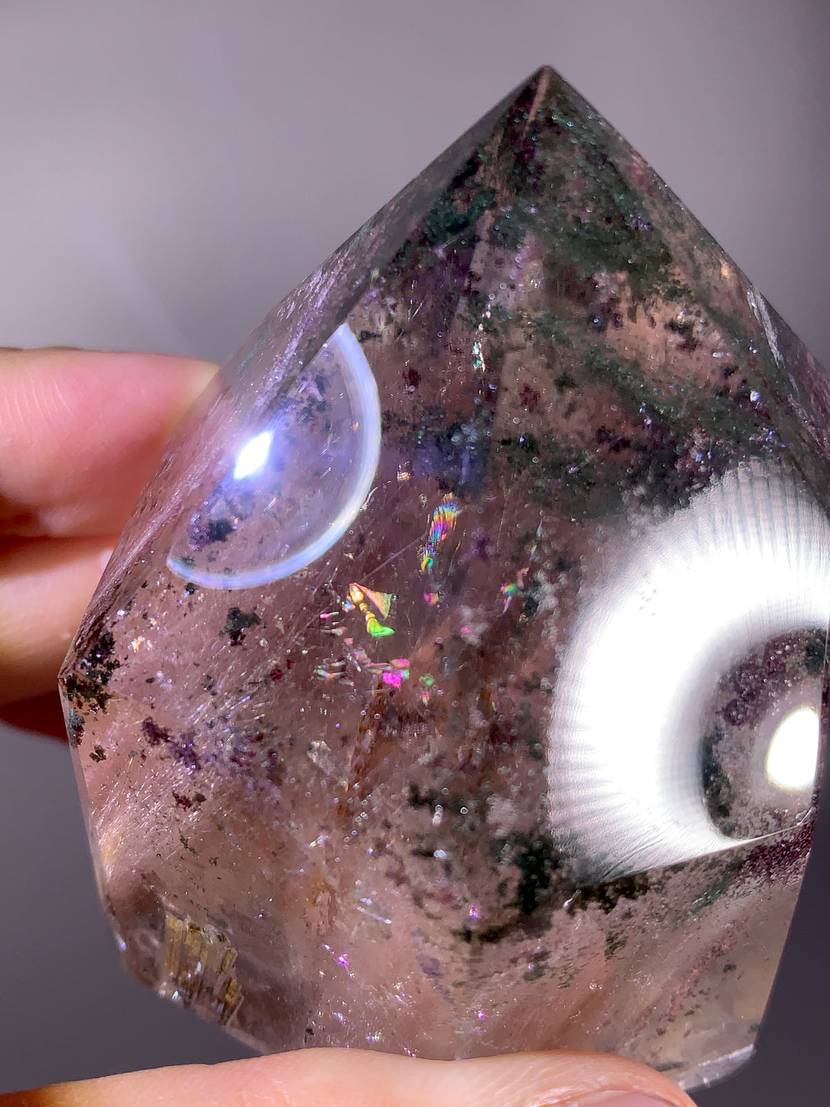 Collector’s Grade Large Sparkling Four-Season Garden Quartz & Pink Amphibole Quartz Tower | Brazil