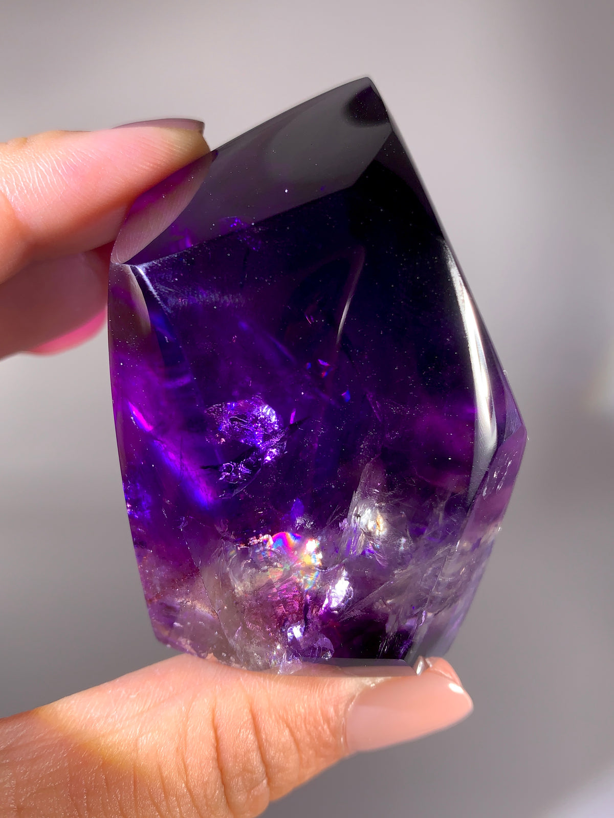 Collector’s Piece Large Rare Enhydro Amethyst with Golden Strawberry Quartz Freeform | Madagascar