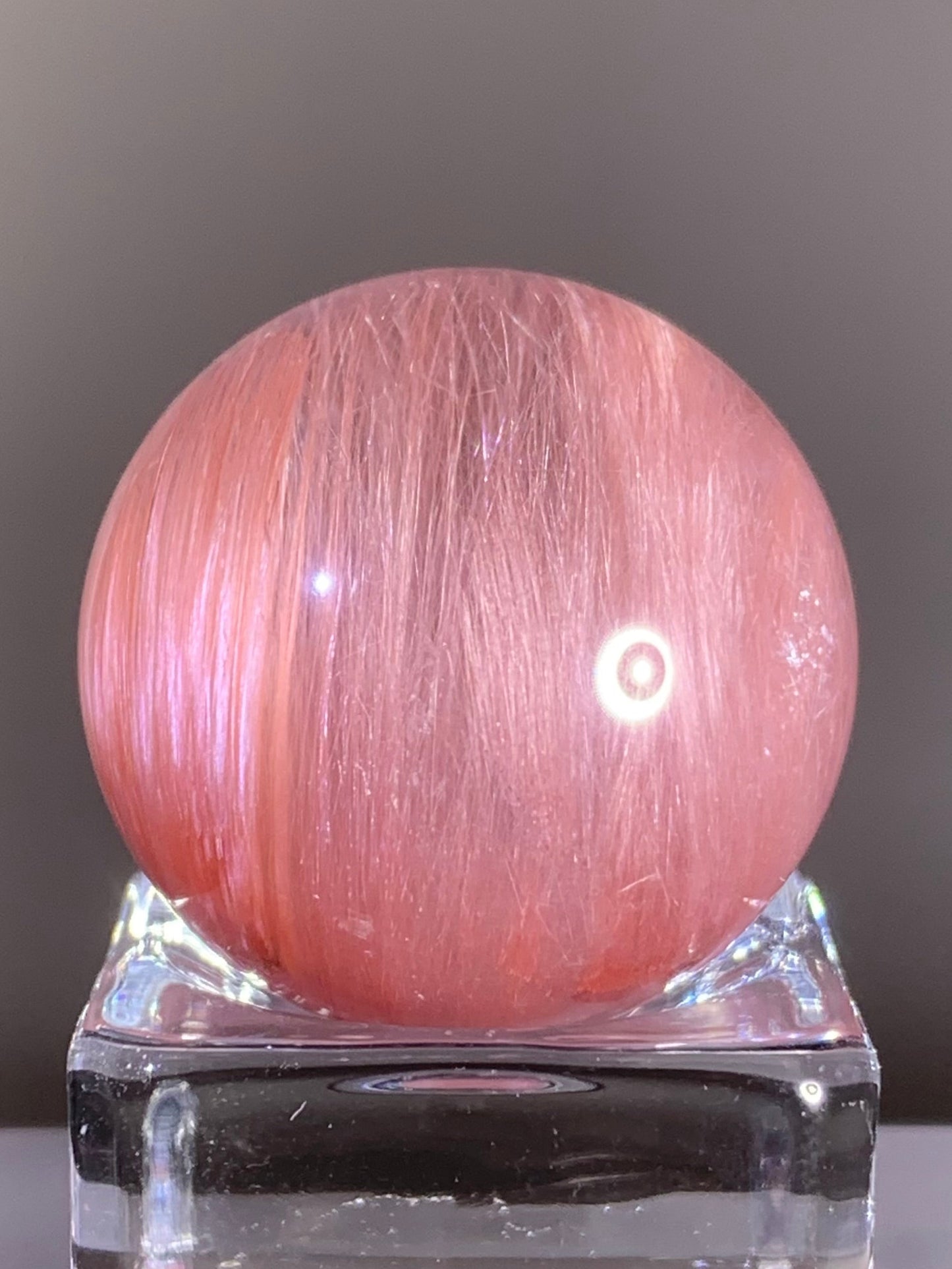 Top-Grade Pink Amphibole Sphere from Brazil – Rare Collector’s Piece