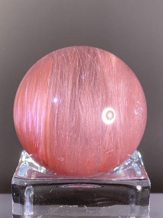 Top-Grade Pink Amphibole Sphere from Brazil – Rare Collector’s Piece