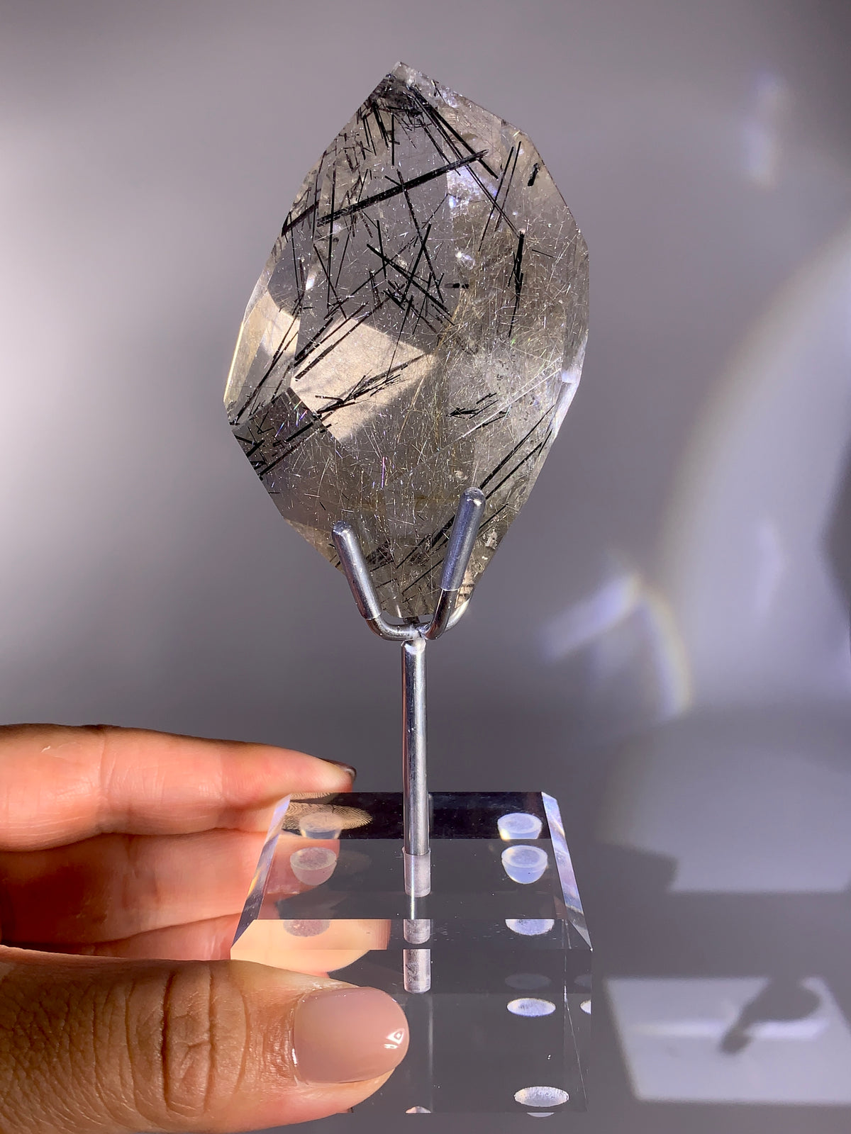 High-Quality Large Gold Shooting Star Rutile & Black Tourmaline in Clear Quartz Freeform | Brazil