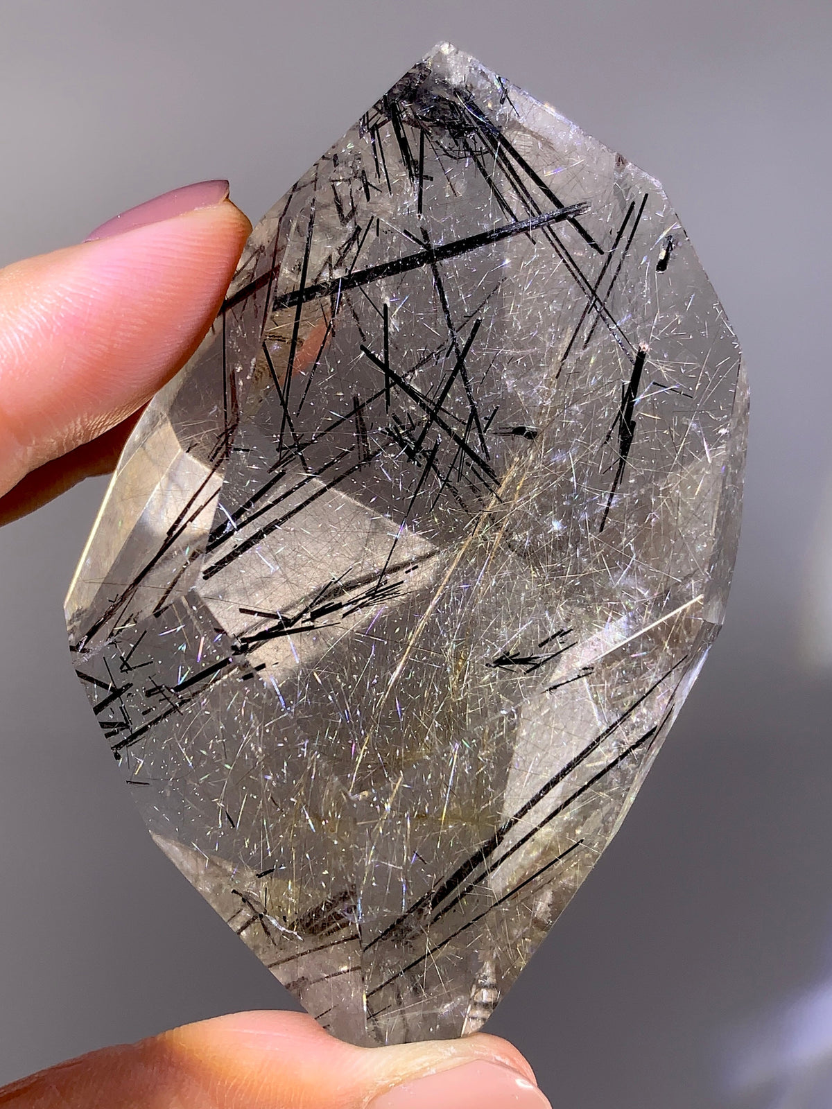 High-Quality Large Gold Shooting Star Rutile & Black Tourmaline in Clear Quartz Freeform | Brazil