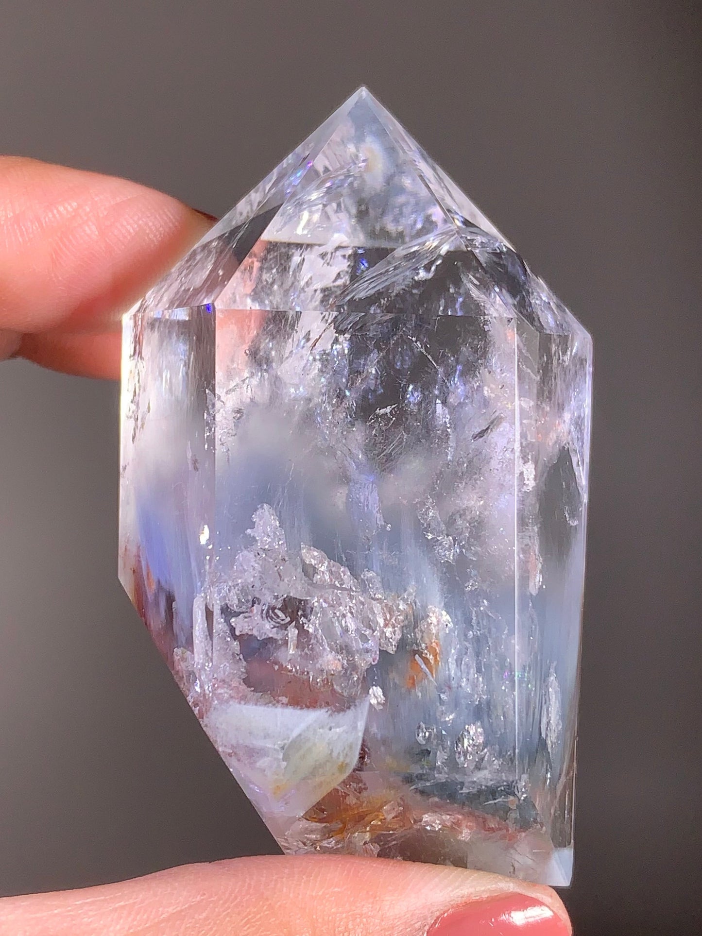 Rare Large Brazilian Blue Amphibole with Manifestations Tower – Polished Collector’s Piece