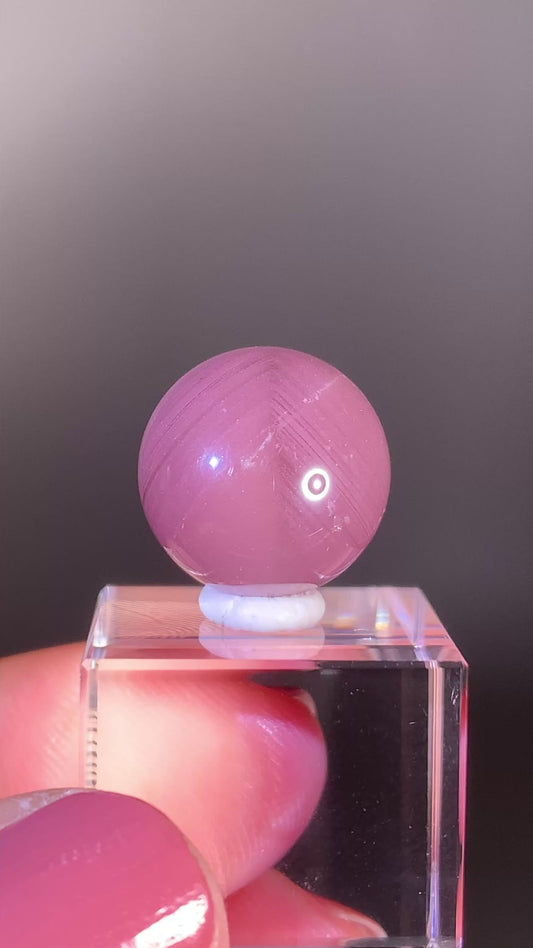 High-Grade Pink Lithium Quartz Sphere from Brazil with Lepidolite Phantom Layers